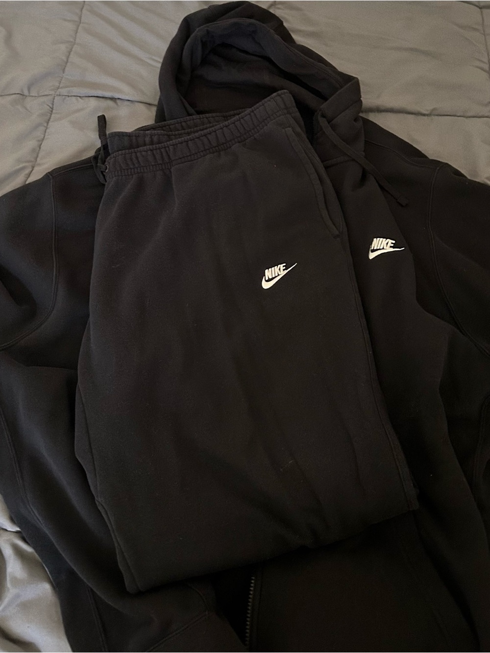 Nike Men's Black 2-Piece Tracksuit Full-Zip Hoodie Jogger Pants 4XL Big & Tall